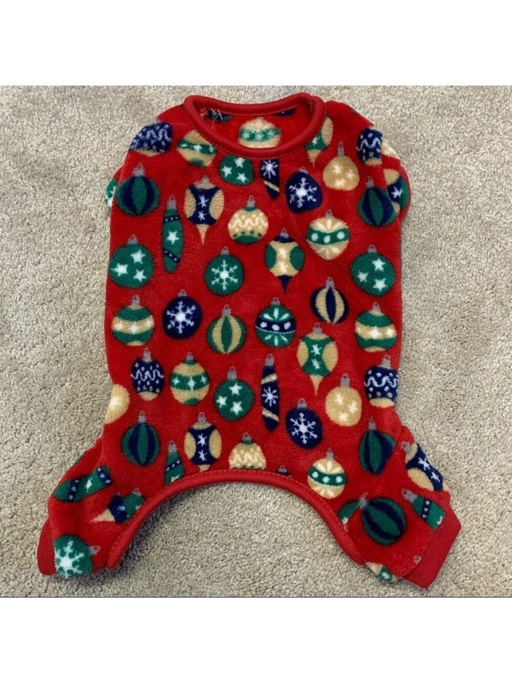 NWT Small breed dog red Christmas ornament pyjamas size medium